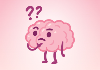A cartoon brain thinking 