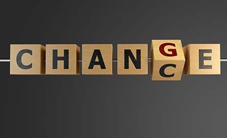 Blocks with letters that spell out the word change